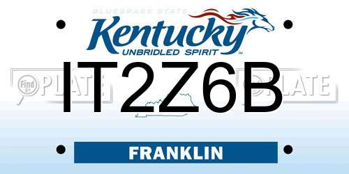IT2Z6B Kentucky License Plate