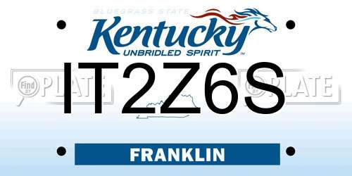 IT2Z6S Kentucky License Plate