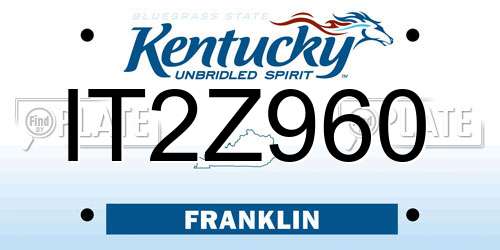 IT2Z960 Kentucky License Plate