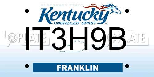 IT3H9B Kentucky License Plate