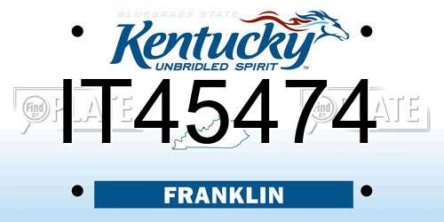 IT45474 Kentucky License Plate