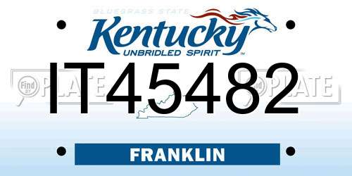 IT45482 Kentucky License Plate