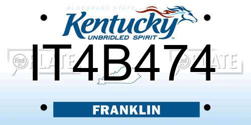 IT4B474 Kentucky License Plate