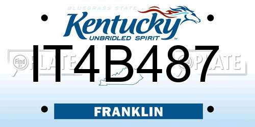 IT4B487 Kentucky License Plate