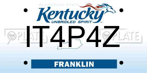 IT4P4Z Kentucky License Plate
