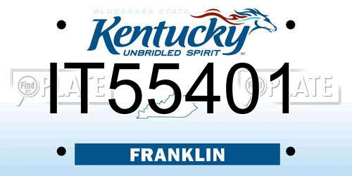 IT55401 Kentucky License Plate