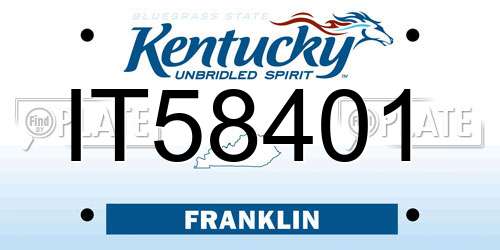 IT58401 Kentucky License Plate