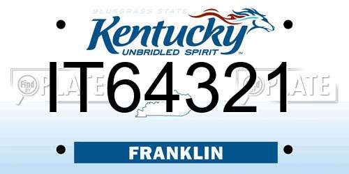 IT64321 Kentucky License Plate