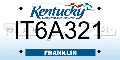 IT6A321 Kentucky License Plate