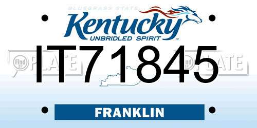 IT71845 Kentucky License Plate