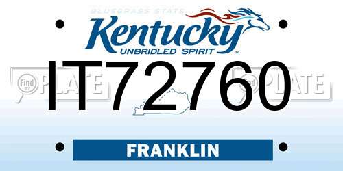 IT72760 Kentucky License Plate