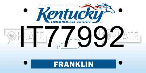 IT77992 Kentucky License Plate