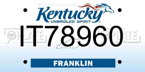 IT78960 Kentucky License Plate