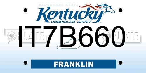 IT7B660 Kentucky License Plate