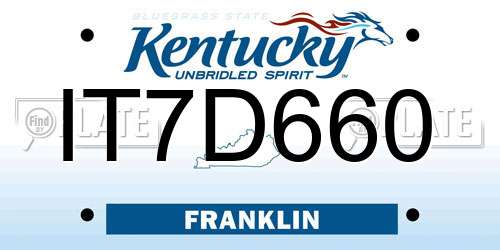 IT7D660 Kentucky License Plate