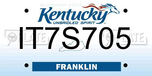 IT7S705 Kentucky License Plate