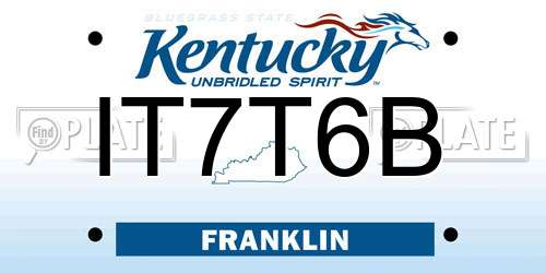 IT7T6B Kentucky License Plate