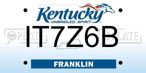 IT7Z6B Kentucky License Plate