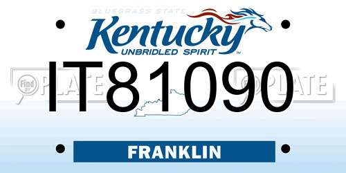 IT81090 Kentucky License Plate