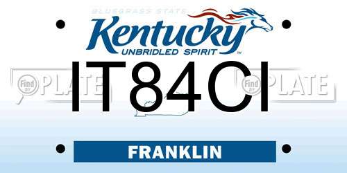 IT84CI Kentucky License Plate