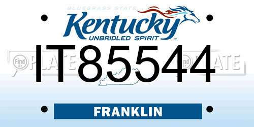 IT85544 Kentucky License Plate