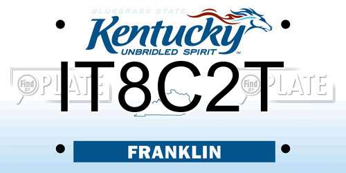 IT8C2T Kentucky License Plate