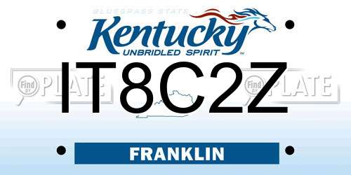 IT8C2Z Kentucky License Plate