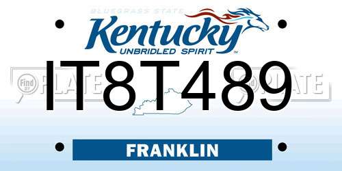 IT8T489 Kentucky License Plate