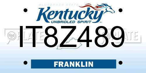IT8Z489 Kentucky License Plate