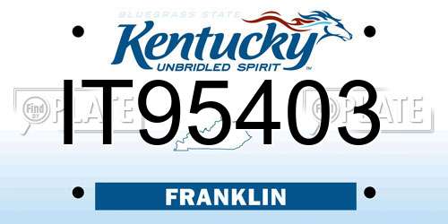 IT95403 Kentucky License Plate