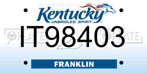 IT98403 Kentucky License Plate
