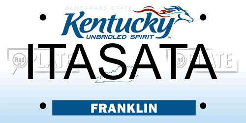 ITASATA Kentucky License Plate