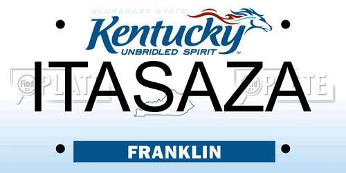 ITASAZA Kentucky License Plate
