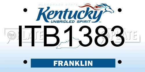 ITB1383 Kentucky License Plate