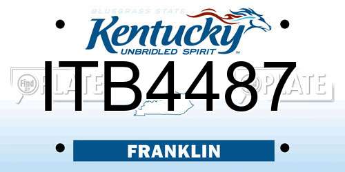ITB4487 Kentucky License Plate