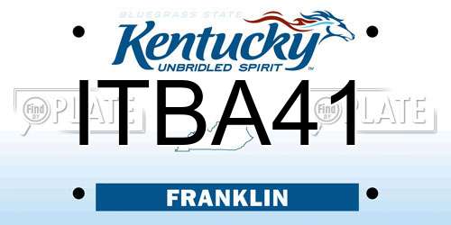ITBA41 Kentucky License Plate