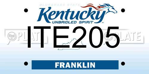 ITE205 Kentucky License Plate