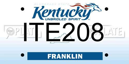 ITE208 Kentucky License Plate