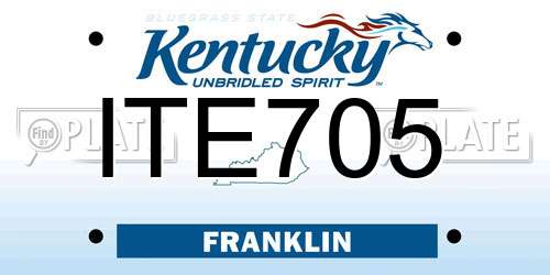 ITE705 Kentucky License Plate