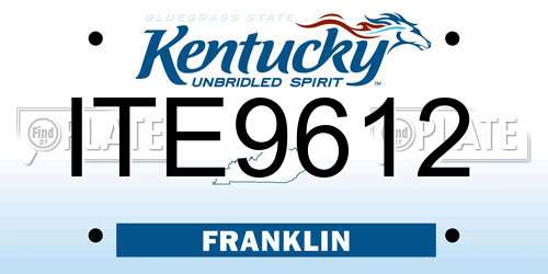 ITE9612 Kentucky License Plate