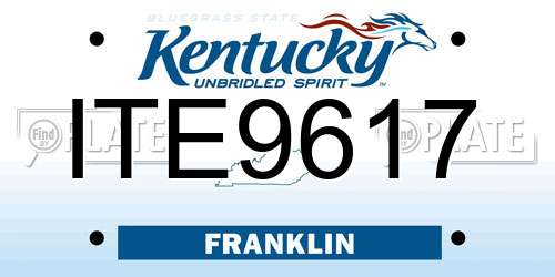 ITE9617 Kentucky License Plate