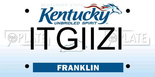 ITGIIZI Kentucky License Plate