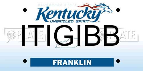 ITIGIBB Kentucky License Plate