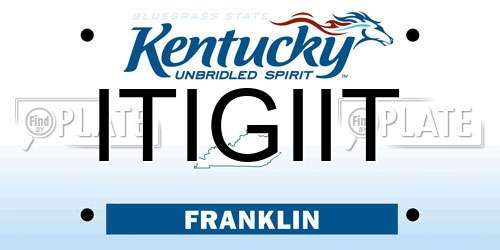 ITIGIIT Kentucky License Plate