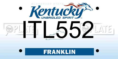 ITL552 Kentucky License Plate