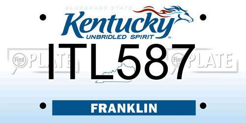 ITL587 Kentucky License Plate