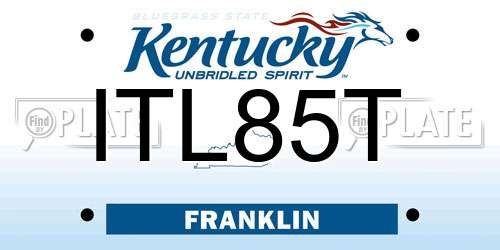 ITL85T Kentucky License Plate