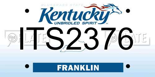 ITS2376 Kentucky License Plate