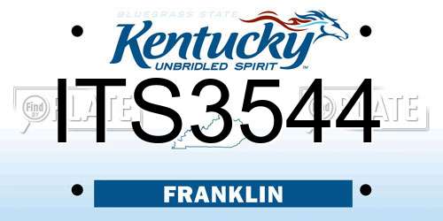 ITS3544 Kentucky License Plate