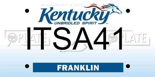 ITSA41 Kentucky License Plate